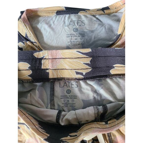 Lates By Kate Floral Sunflower Printed LS Pajama Set Modal Blend Size XS - Picture 2 of 9